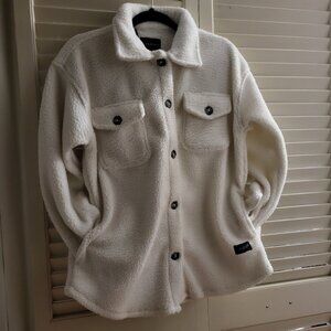 Unisex New White Winter Fleece Jacket Small
